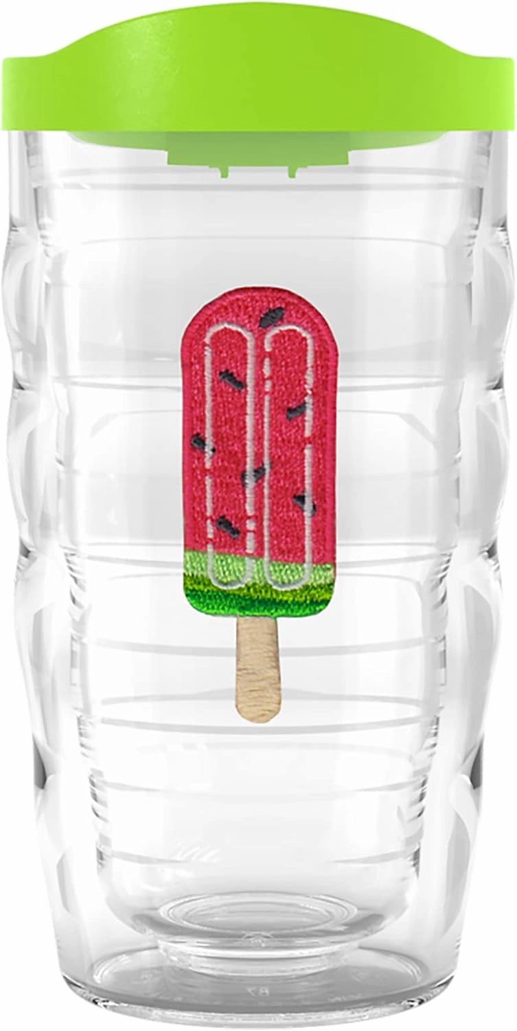 Tervis Ice Popsicle Collection Made in USA Double Walled Insulated Tumbler Travel Cup Keeps Drinks Cold & Hot, 10oz Wavy, Watermelon Pop
