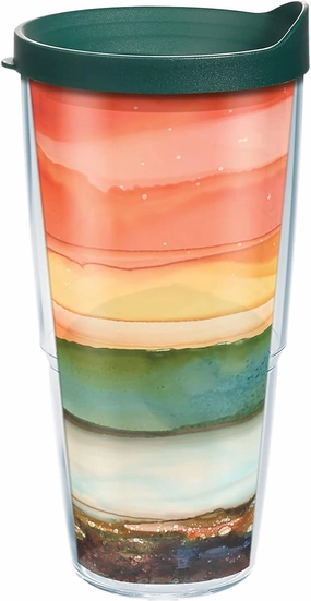 Tervis Inkreel - Evening Tides Made in USA Double Walled Insulated Tumbler Travel Cup Keeps Drinks Cold & Hot, 24oz, Classic