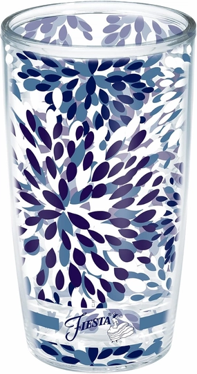 Tervis Made in USA Double Walled Fiesta Insulated Tumbler Cup Keeps Drinks Cold & Hot, 16oz - No Lid, Lapis Calypso