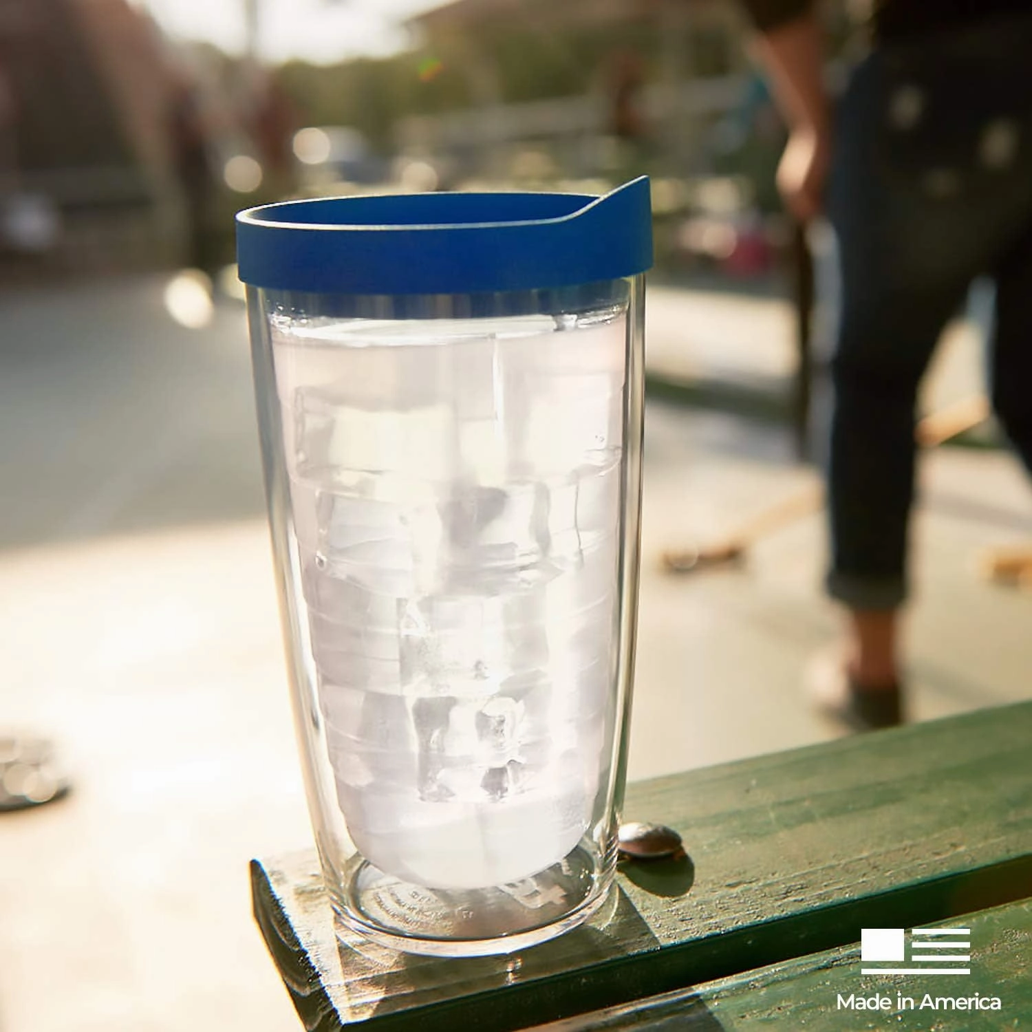 Tervis Made in USA Double Walled Fiesta Insulated Tumbler Cup Keeps Drinks Cold & Hot, 16oz, Lapis Calypso