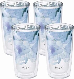 Tervis Made in USA Double Walled Kelly Ventura Insulated Tumbler Cup Keeps Drinks Cold & Hot, 16oz 4pk, Bloom Slate