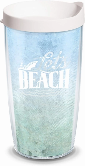 Tervis Margaritaville Landshark Lets Beach Made in USA Double Walled Insulated Tumbler Travel Cup Keeps Drinks Cold & Hot, 16oz, Classic