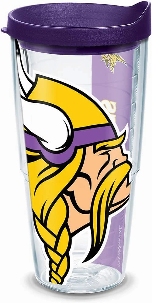 Tervis NFL Minnesota Vikings - Colossal Made in USA Double Walled Insulated Tumbler Travel Cup Keeps Drinks Cold & Hot, 24oz, Classic