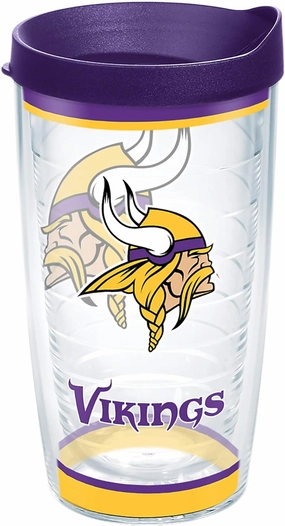 Tervis NFL Minnesota Vikings - Tradition Made in USA Double Walled Insulated Tumbler Travel Cup Keeps Drinks Cold & Hot, 16oz, Classic