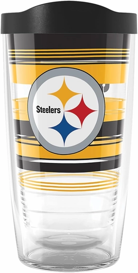 Tervis NFL Pittsburgh Steelers - Hype Stripes Made in USA Double Walled Insulated Tumbler Travel Cup Keeps Drinks Cold & Hot, 16oz, Classic