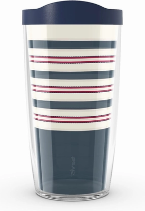Tervis Sailor Stripes Made in USA Double Walled Insulated Tumbler Travel Cup Keeps Drinks Cold & Hot, 16oz, Classic