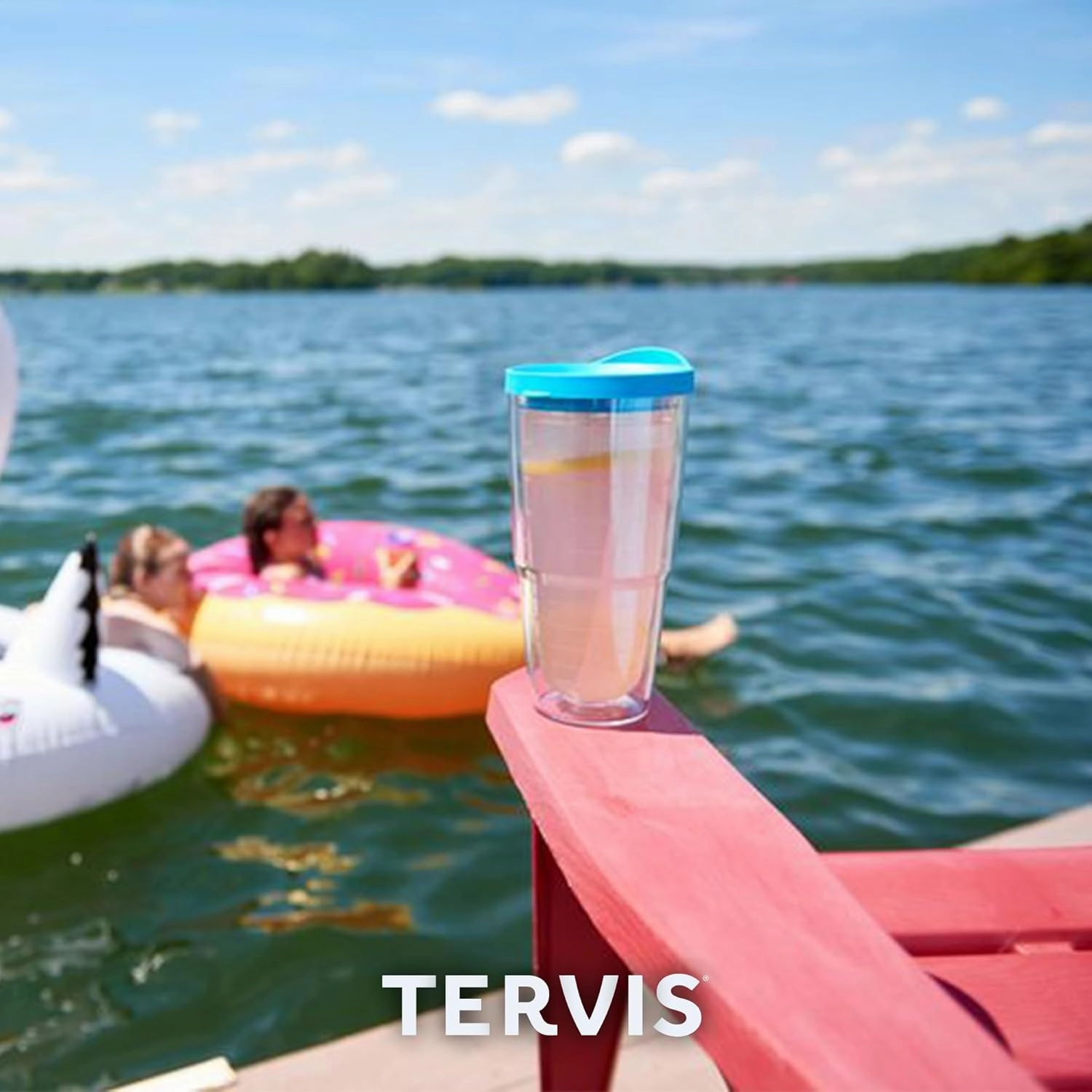 Tervis Sunset in Paradise Made in USA Double Walled Insulated Tumbler Travel Cup Keeps Drinks Cold & Hot, 24oz, Classic
