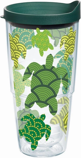 Tervis Turtle Pattern Made in USA Double Walled Insulated Tumbler Cup Keeps Drinks Cold & Hot, 24oz, Classic