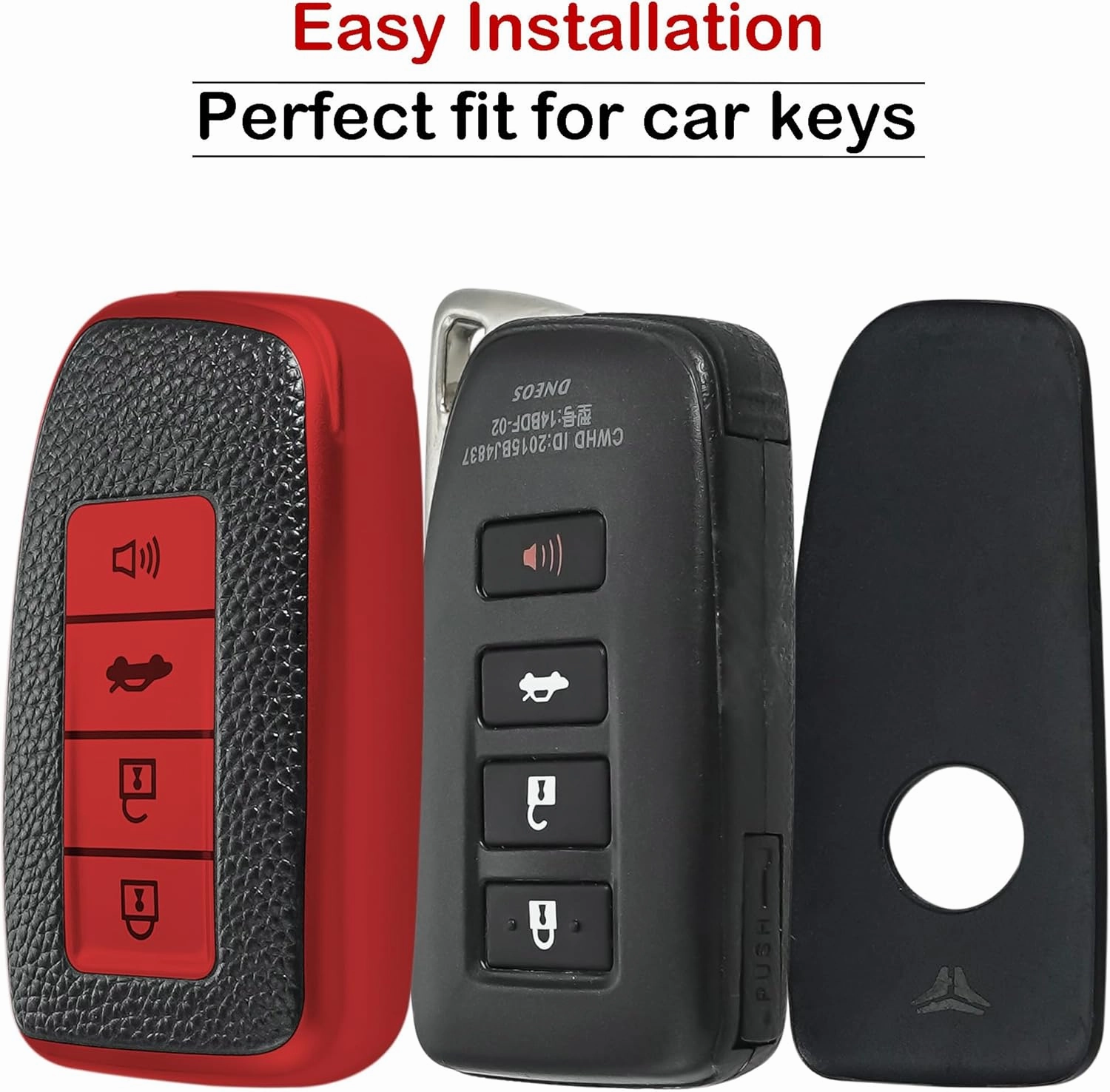Texture Key fob Cover with Keychain Compatible with Lexus,Soft TPU Key case/Skin,4-Buttons fit ES is GS NX RX RC GX LX 570 200 250 300 350 h F Sport Remote Key Vehicle Accessories,red