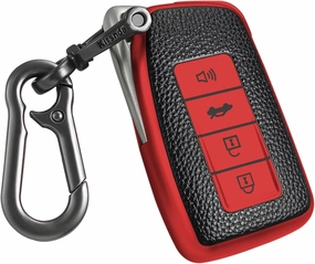 Texture Key fob Cover with Keychain Compatible with Lexus,Soft TPU Key case/Skin,4-Buttons fit ES is GS NX RX RC GX LX 570 200 250 300 350 h F Sport Remote Key Vehicle Accessories,red
