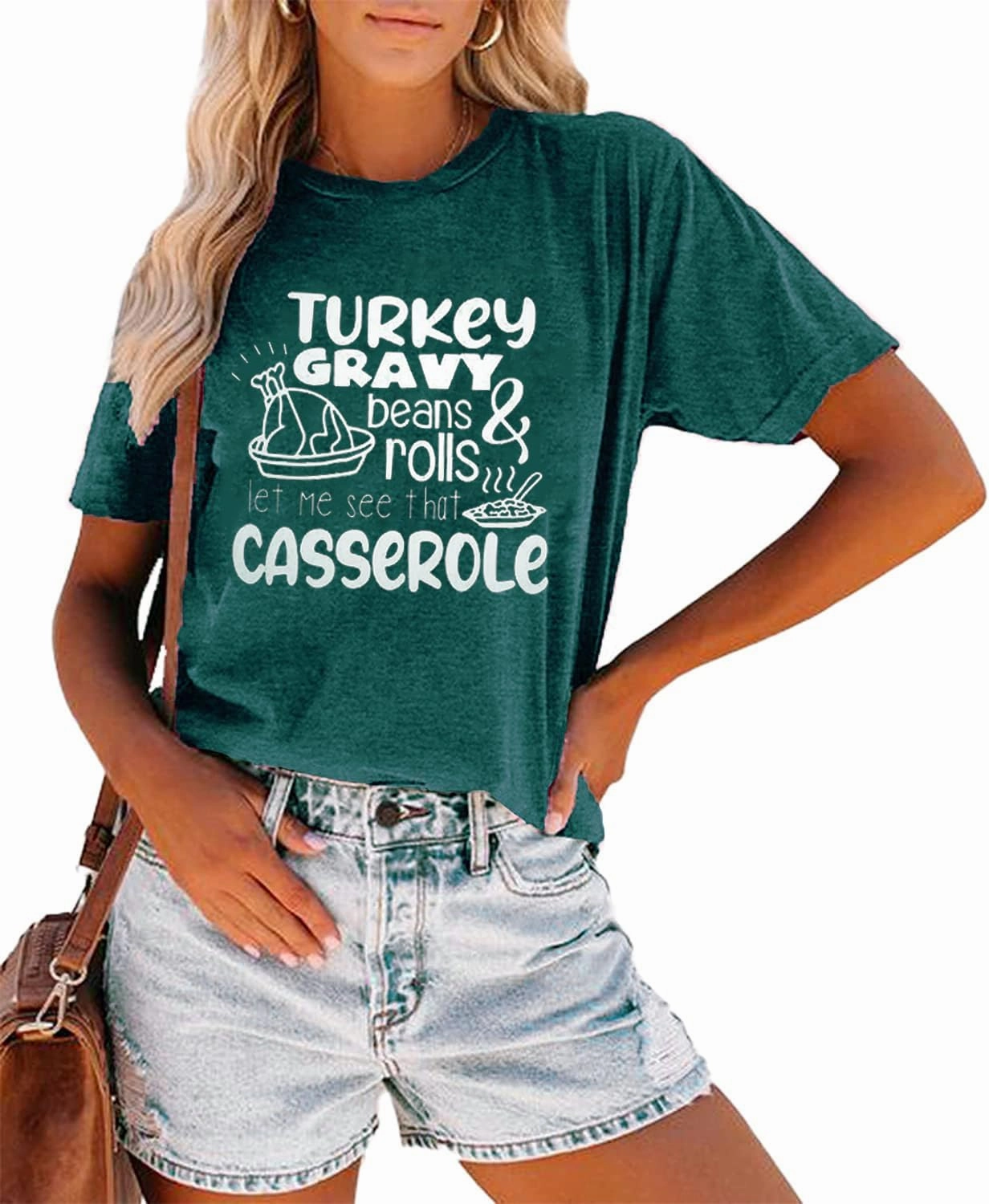 Thanksgiving Shirt Women Turkey Gravy Beans and Rolls T Shirt Funny Graphic Short Sleeve Tee Tops