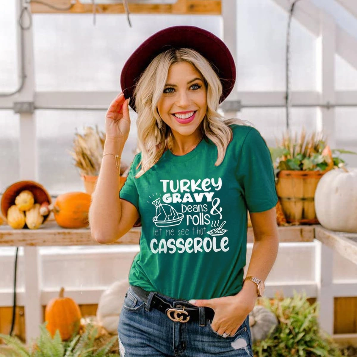 Thanksgiving Shirt Women Turkey Gravy Beans and Rolls T Shirt Funny Graphic Short Sleeve Tee Tops