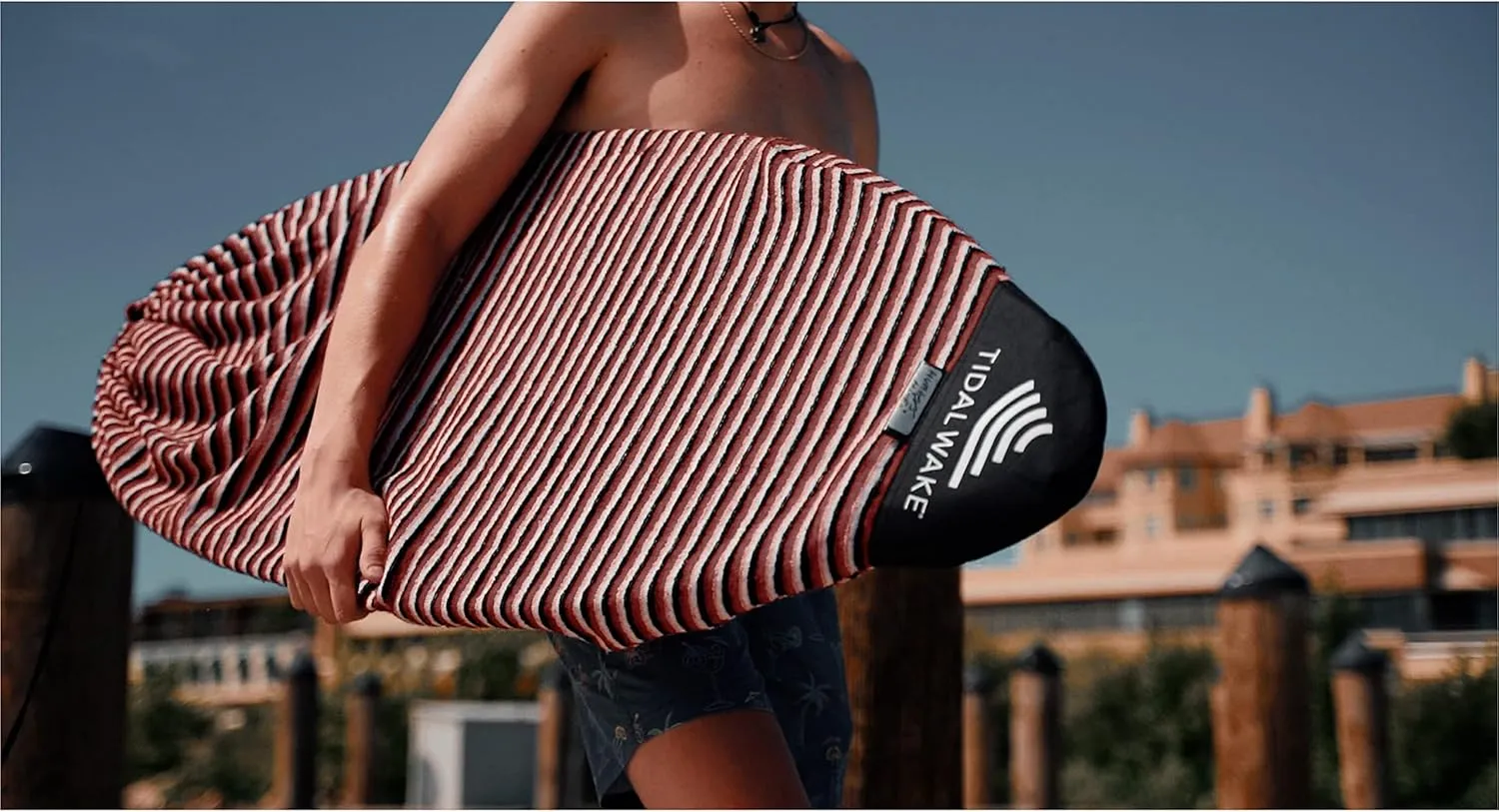 Tidal Wake TAG-IT Surf & Wake Board Socks, SNUB NOSE STYLE, Built-In Tag to Personalize with Your Name, 58" Long, 21" Wide
