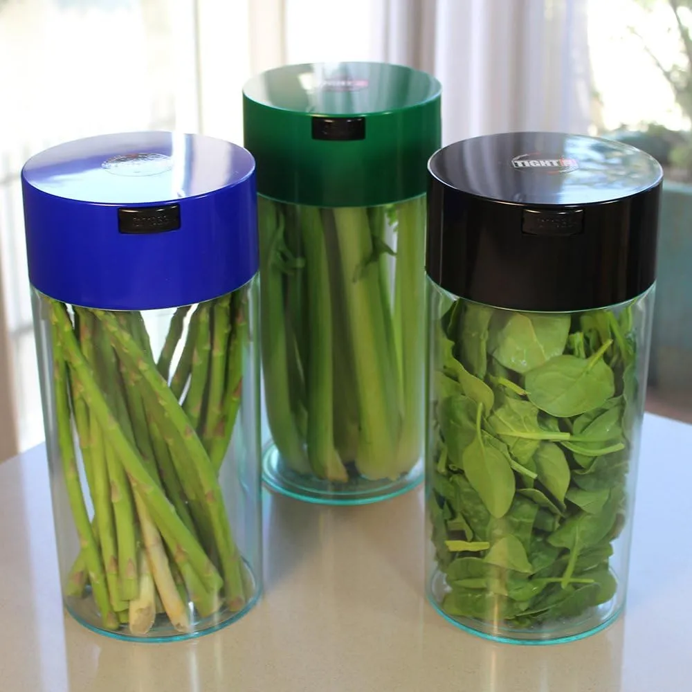 Tightvac - 5oz to 24 Ounce - Patented Airtight Container | Multi-use Vacuum Container Works as Smell Proof Containers for Herbs and Dry Goods. Black