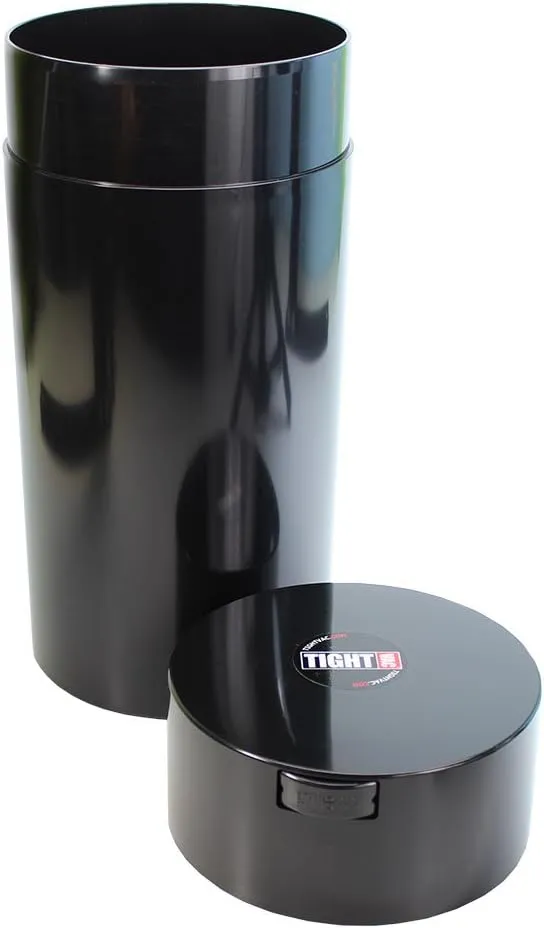 Tightvac - 5oz to 24 Ounce - Patented Airtight Container | Multi-use Vacuum Container Works as Smell Proof Containers for Herbs and Dry Goods. Black