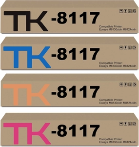 TK8117 TK-8117 Black Cyan Magenta Yellow Toner Cartridge Replacement for Kyocera 1T02P30US0 1T02P3CUS0 1T02P3BUS0 1T02P3AUS0 for Ecosys M8130cidn M8124cidn Printers, 4 Pack