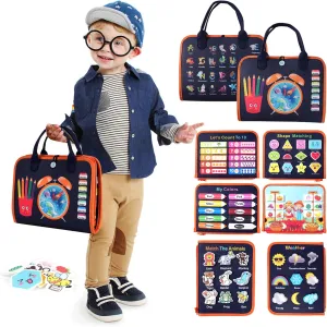 Toddler Busy Board Montessori Toys: for Toddlers 1-3 Year Old Educational Activity Book Sensory Board Travel Toy Ages 2-4 3-5 Learning Fine Motor Skills Preschool Quiet Book Gift for Boys Girls Kids