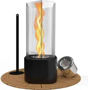 Tornado Tabletop Fire Pit with Large Burner [Up to 90  Mins], Tabletop Fireplace with Adjustable Flame Ring, Indoor/Outdoor Gift for Patio & Balcony Parties,Great Birthday Gift, Spiral Flame Firepit