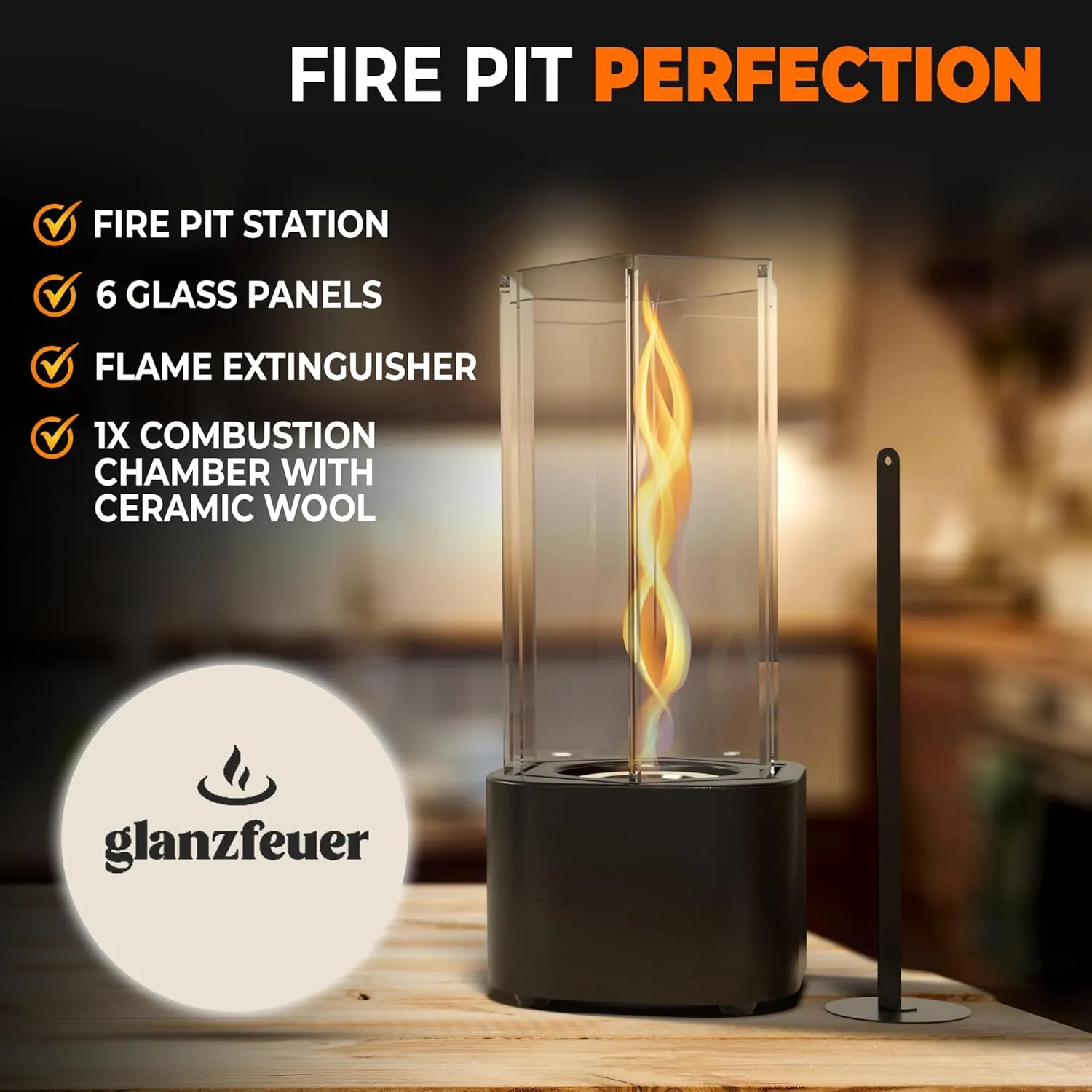 Tornado Tabletop Fire Pit with Large Burner [Up to 90  Mins], Tabletop Fireplace with Adjustable Flame Ring, Indoor/Outdoor Gift for Patio & Balcony Parties,Great Birthday Gift, Spiral Flame Firepit