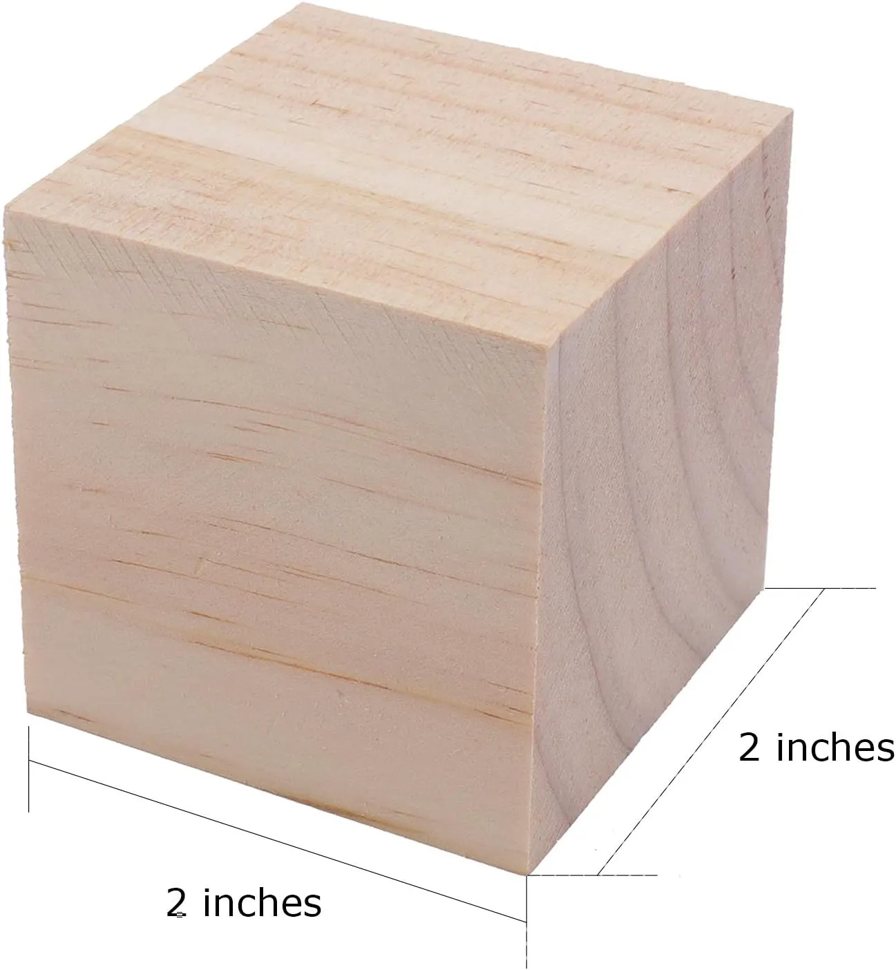 Tosnail 30 Pack 2 Inches Unfinished Wooden Cubes Wooden Blocks - Great for Crafts Making