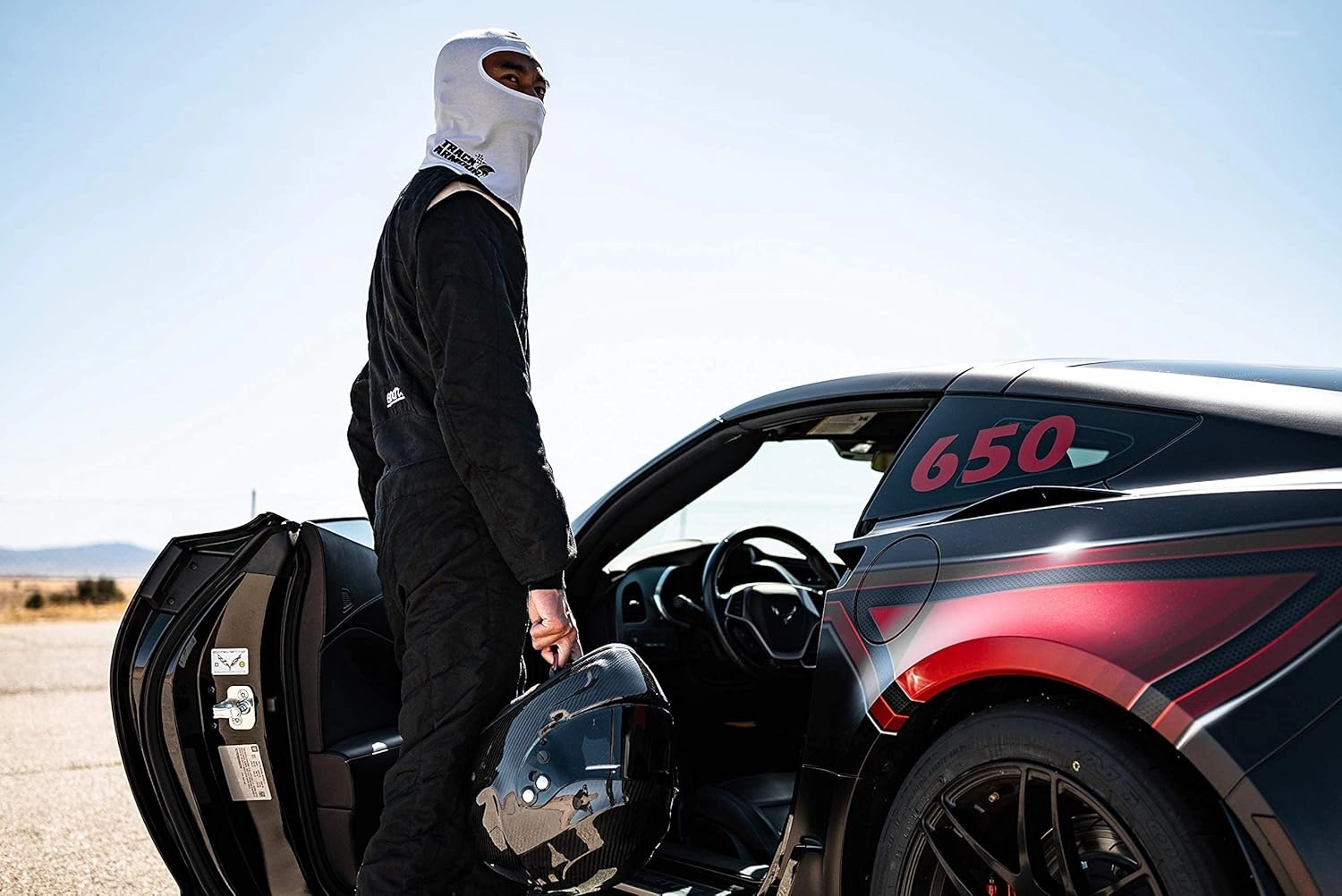 TRACK ARMOUR] Racing Head Sock Balaclava for Auto and Motorcycle Racing White Color TAHS-WT