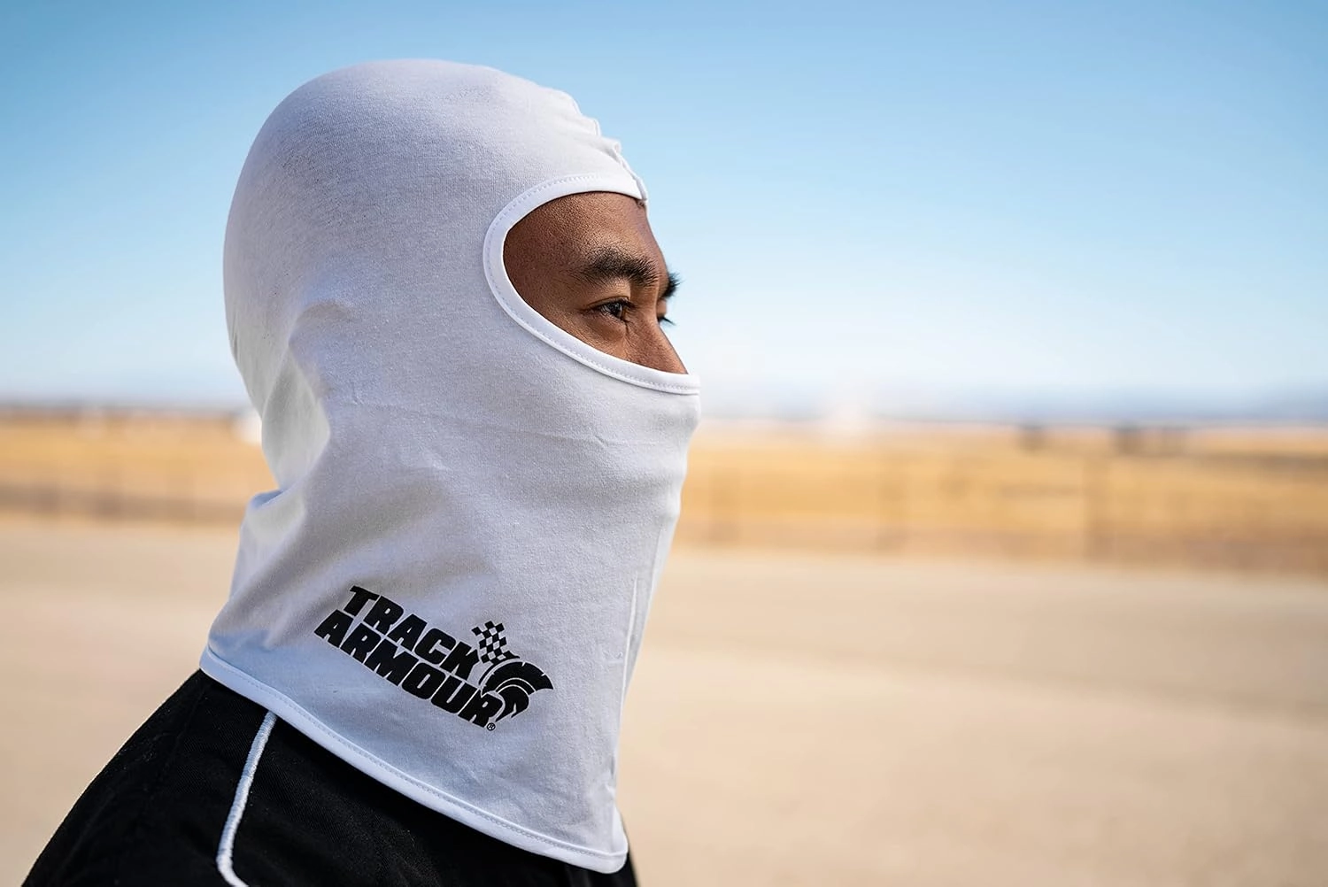 TRACK ARMOUR] Racing Head Sock Balaclava for Auto and Motorcycle Racing White Color TAHS-WT