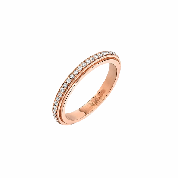 Track Ring with Pavé White Diamonds