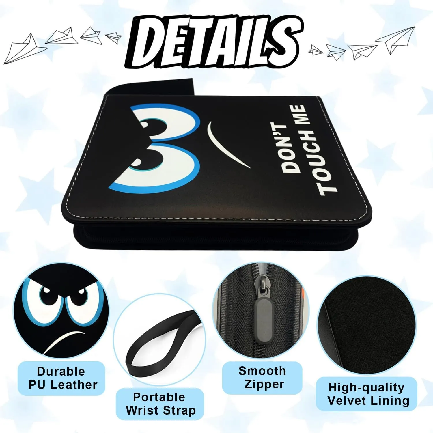 Trading Card Binder, 4 Pockets 400 Cards Holder with 50 Removable Sleeves Card Book Card Organizer for Game Cards Sports Cards Album Gifts for Card Collectors