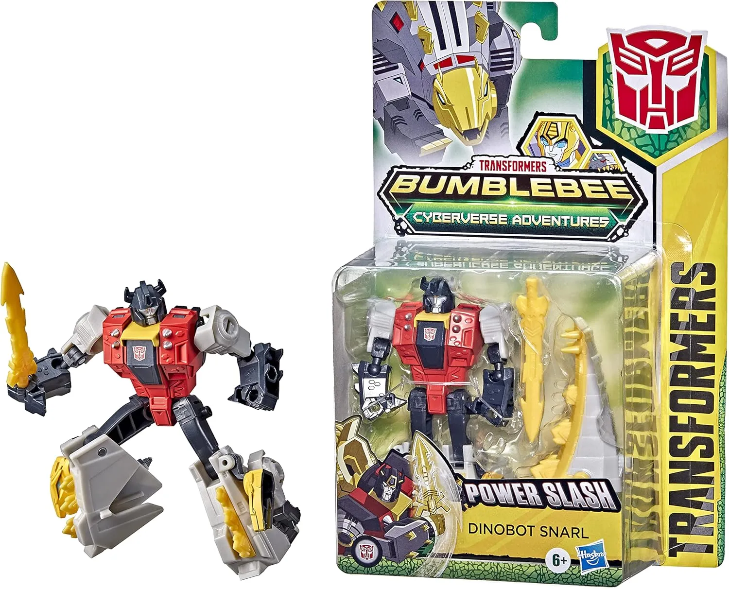 TRANSFORMERS Bumblebee Cyberverse Adventures Dinobots Unite Action Attackers Warrior Dinobot Snarl Action Figure, 13.5 cm