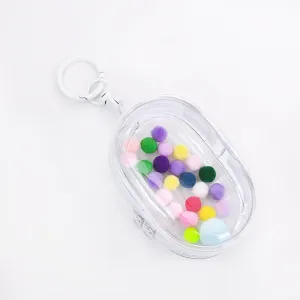 Transparent PVC Doll Display Bag with Keychain and Plush Ball, Waterproof Blind Box, Storage Box, Hanging on Backpack, Handbag, Mini Figures, Collectible Bag (without