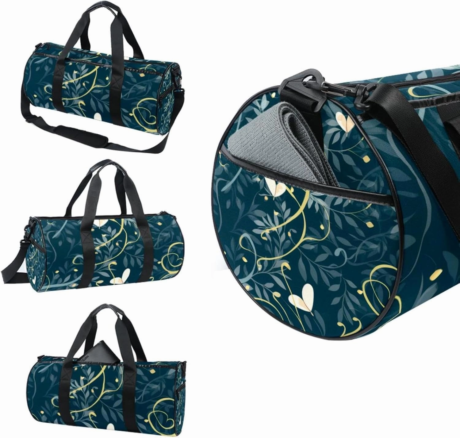 Travel Bag,Mens Gym Bag,Womens Gym Bag,Wedding Light Leaves Rings,Sports Bag