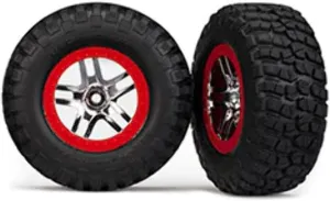 Traxxas 5877R Tire and Wheel Model Car Parts, Red