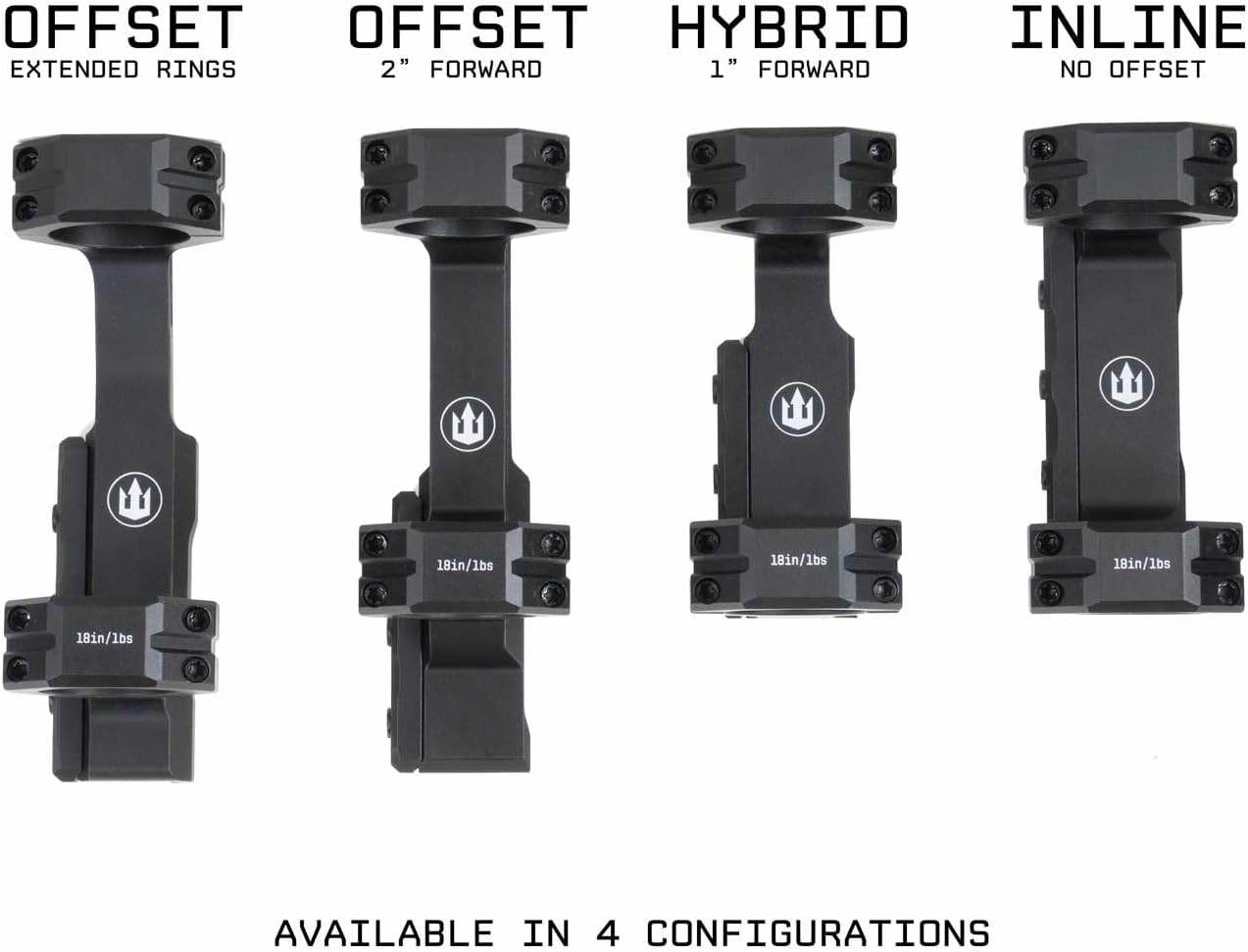 Triton Match Precision Rifle Scope Mounts - 6061-T6 Aluminum - Offset Cantilever or Inline in 1" or 30mm Configurations