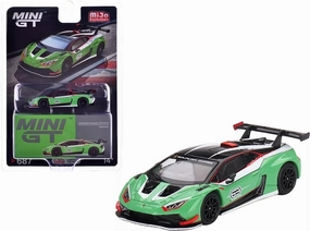 True Scale Miniatures Model Car Compatible with Lamborghini Huracan GT3 EVO2 Presentation Green 1/64 Diecast Model Car MGT00687