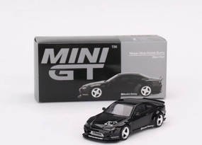 True Scale Miniatures Model Car Compatible with Nissan Silvia (S15) Rocket Bunny Black Pearl RHD Limited Edition 1/64 Diecast Model Car MGT00602