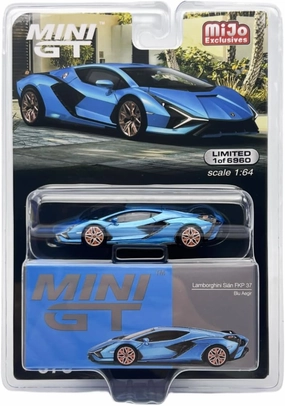 Truescale Miniatures Lambo Sian FKP 37 Blu Aegir Blue Metallic Limited Edition to 6960 Pieces Worldwide 1/64 Diecast Model Car MGT00573