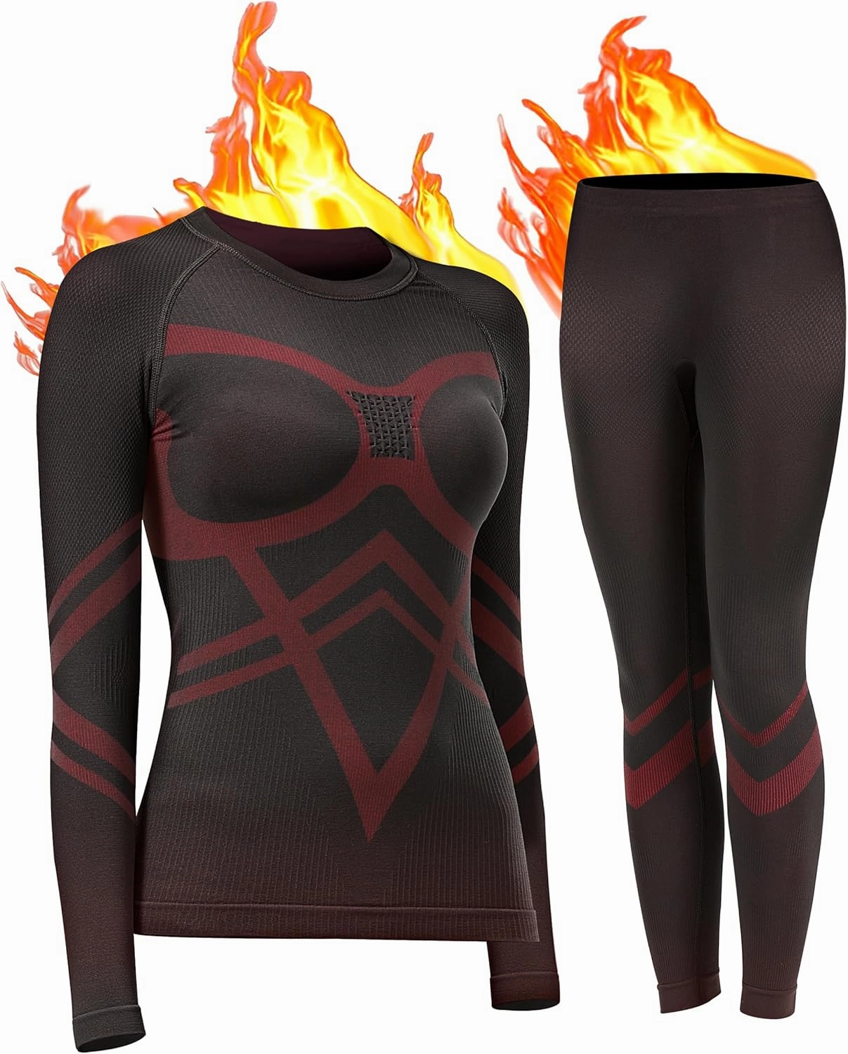 UNIQUEBELLA Womens Thermal Underwear, Thermal Base Layers Women - Ski Wear Ladies Compression Athletic Long Johns Skins Set