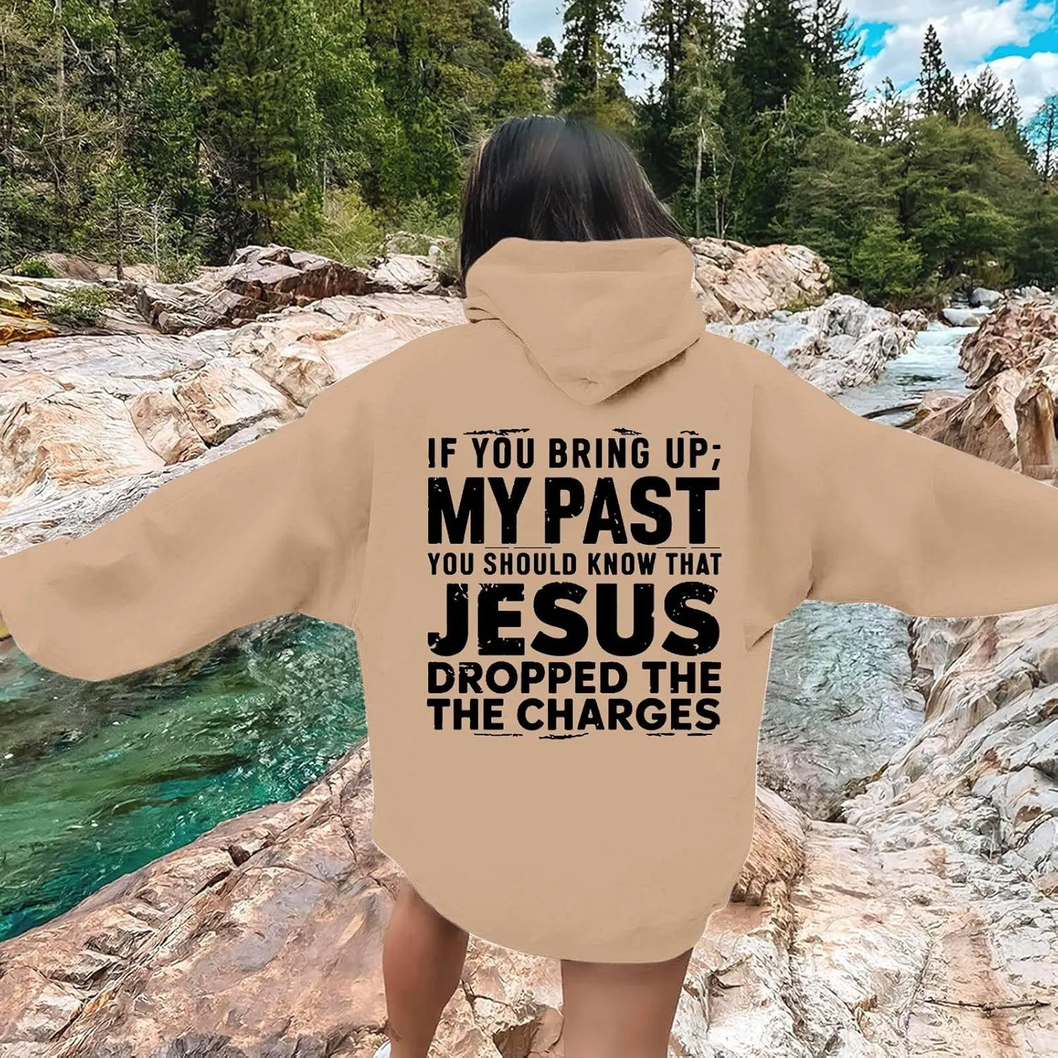 Unisex Casual Inspirational Jesus Saves Hoodie Crew Neck Religious Faithful Shirt Long Sleeve Fashion Religious God
