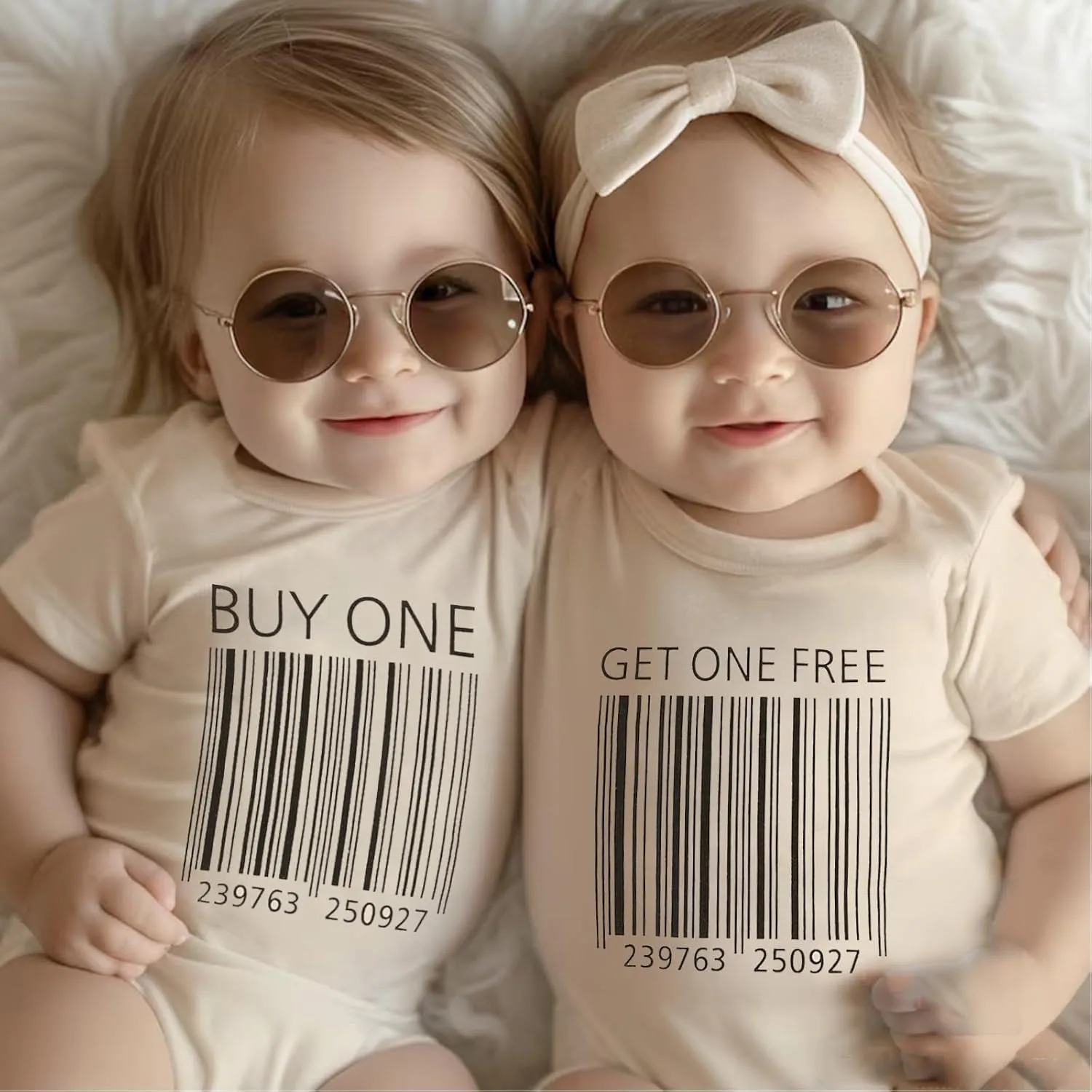 Unisex Infant Baby Twins Clothes 2Pcs Funny Letter Romper Bodysuit Shirts Twins Baby Gifts Boys Girls