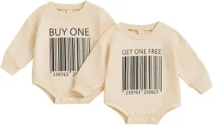 Unisex Infant Baby Twins Clothes 2Pcs Funny Letter Romper Bodysuit Shirts Twins Baby Gifts Boys Girls
