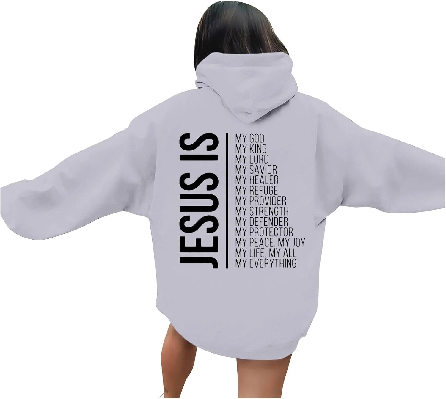 Unisex Letter Bible Verse Jesus Hoodie Hooded Spirit Oversized Fashion Faith Over Fear Christian Hoodies Casual Cross with Hood Crewneck Inspirational Sweatshirt for Women Faith Hoodie