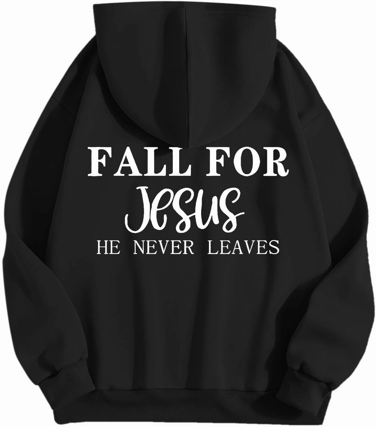 Unisex Casual Inspirational Jesus Saves Hoodie Crew Neck Religious Faithful Shirt Long Sleeve Fashion Religious God