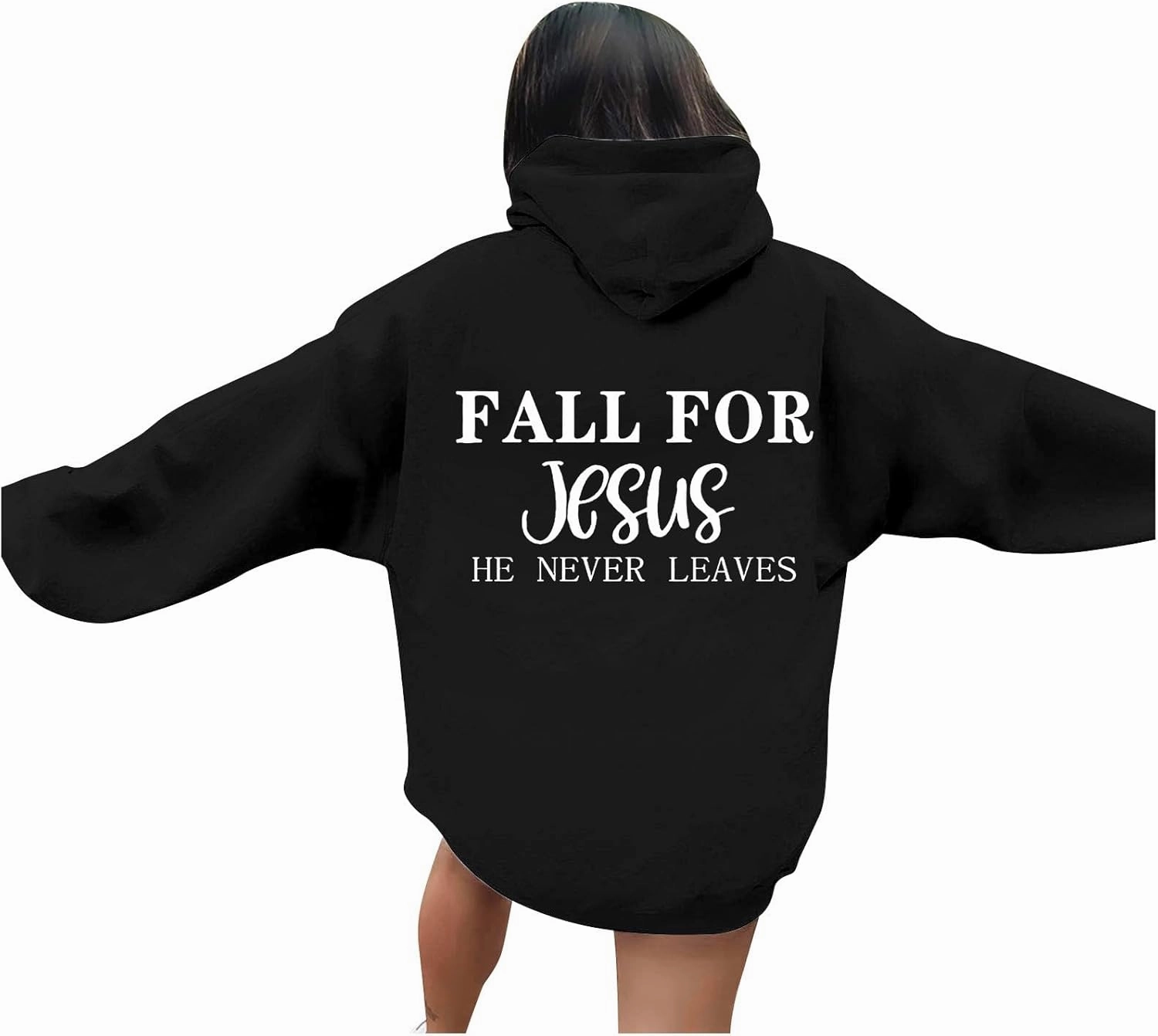 Unisex Casual Inspirational Jesus Saves Hoodie Crew Neck Religious Faithful Shirt Long Sleeve Fashion Religious God