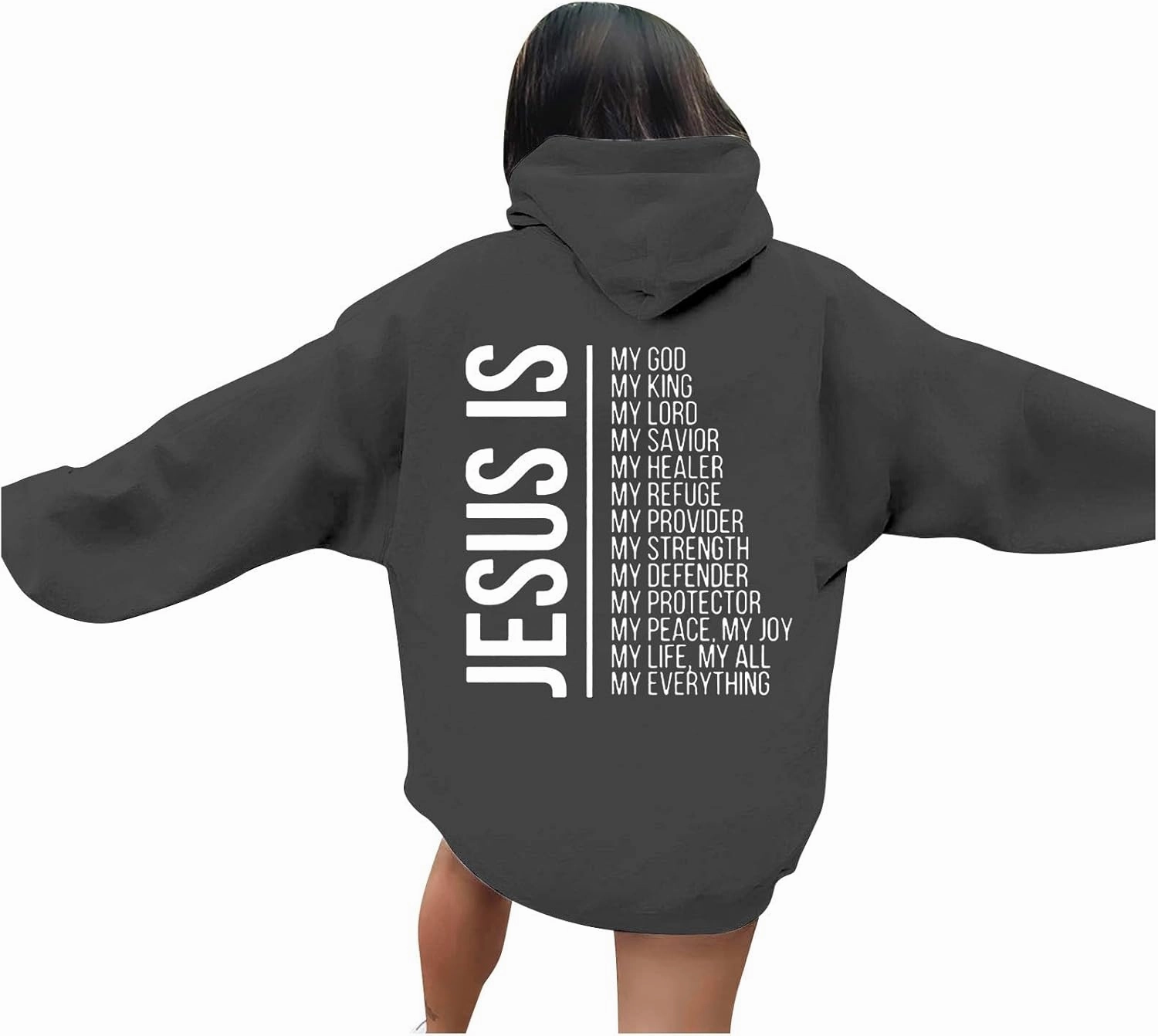 Unisex Letter Bible Verse Jesus Hoodie Hooded Spirit Oversized Fashion Faith Over Fear Christian Hoodies Casual Cross Crew Neck with Hood Women's Christian Graphic Hoodies Faith Hoodie