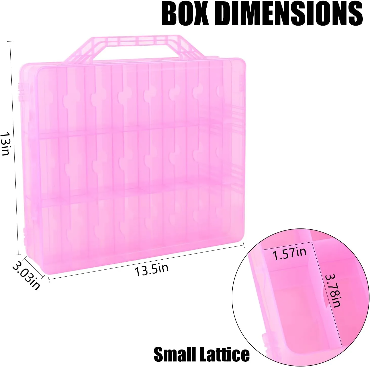 Universal Nail Polish Holder Gel Nail Polish Organizer Case for 48 Bottles Adjustable Dividers Space Saver,Double Sided Storage for Nail Bottles Mini Cars Threads Essential Oils (Pink)