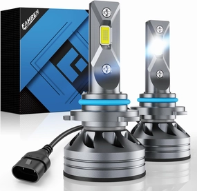 Upgraded HB3/9005 Light Bulb, Super Bright 6500K, 7 Years Long Service Life with Cooling Fan, Real 1:1 Size 9005 Fog Lights, CANbus-Ready Plug and Play, lP68 Waterproof, Pack of 2