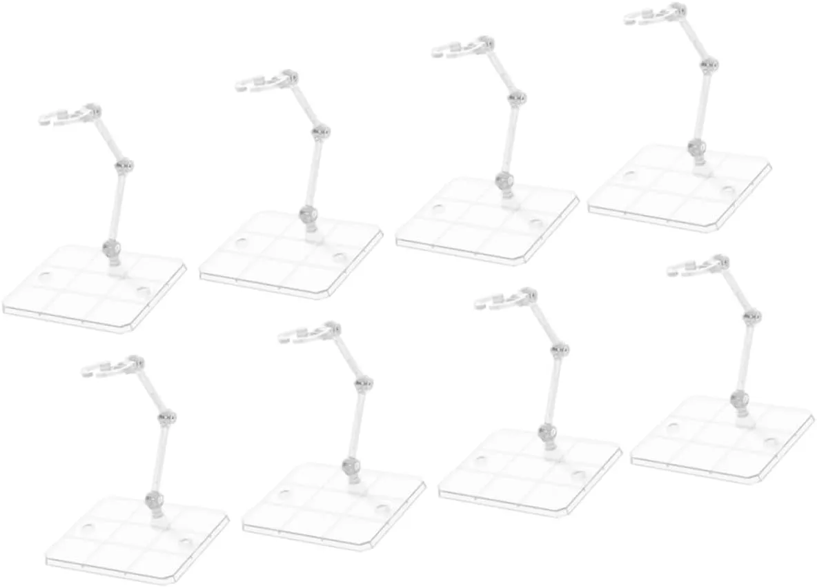 Vaguelly 8pcs Adjustable Action Figure Display Stands Transparent Support Holders for Doll Models for Home Store and Collectors Lightweight Portable Figure Accessory