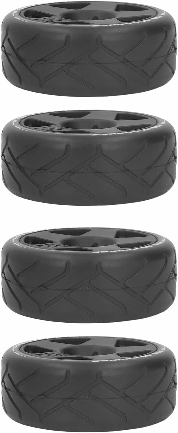VBESTLIFE 4 PCS 1/8 GT RC Wheels Strong Grip Road Racing Tires Wear On Road Wheels with 17mm Adapter (Black)