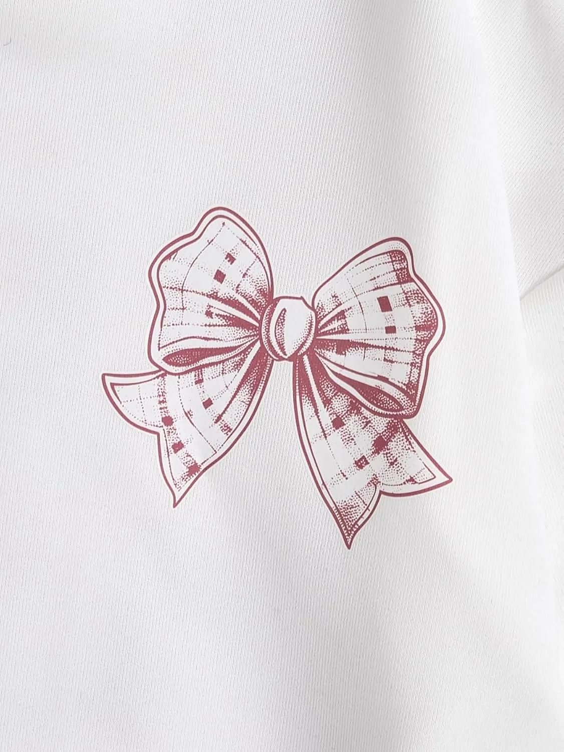 Verdusa Girl's Bow Letter Graphic Hoodie Lightweight Sweatshirts Cute Long Sleeve Pullover Top