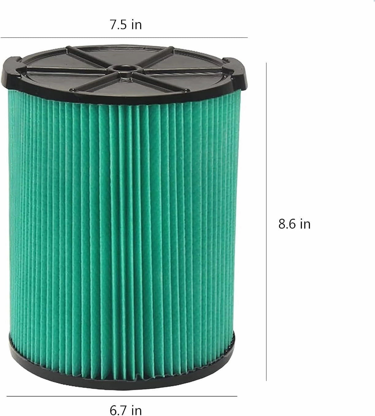 VF6000 Wet/Dry Replacement Filter for Ridgid 5-20 Gallon Wet Dry Vacuums WD5500 WD0671 WD6425 WD7000 WD1280 WD1851 WD1680 WD1956 RV2400A 1400RV RV2600B,Fit for Husky 6-9 Gallon Vacs 2 Pack
